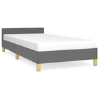 Struttura letto a piattaforma Twin XL – Imbottita grigio scuro, senza testiera
