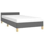 Struttura letto a piattaforma Twin XL – Imbottita grigio scuro, senza testiera