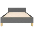 Struttura letto a piattaforma Twin XL – Imbottita grigio scuro, senza testiera