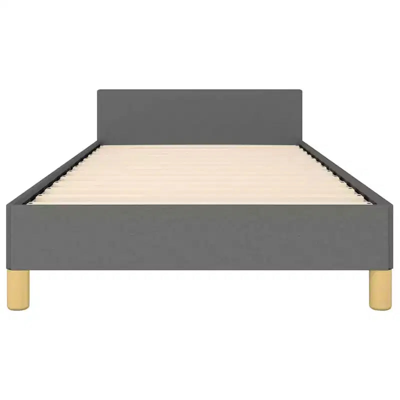Twin XL Platform Bed Frame – Dark Grey Upholstered, No Headboard