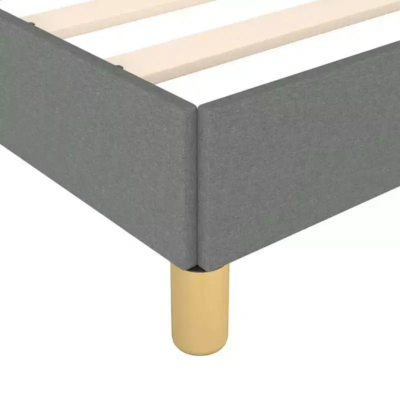 Twin XL Platform Bed Frame – Dark Grey Upholstered, No Headboard