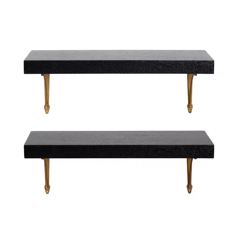 Floating Shelf Set, Black, 2-Piece, 24 Inch