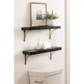 Floating Shelf Set, Black, 2-Piece, 24 Inch