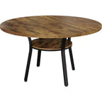 Tavolo da pranzo rotondo da 47 pollici con ripiano portaoggetti e gambe in metallo