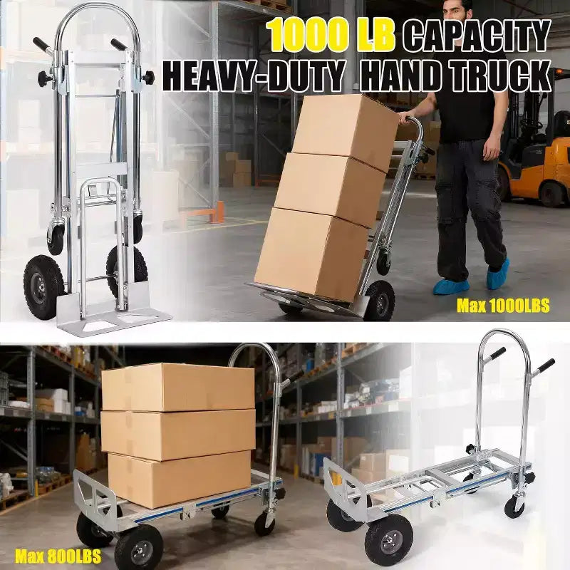 Convertible Hand Truck and Platform Cart, 700 lbs Capacity