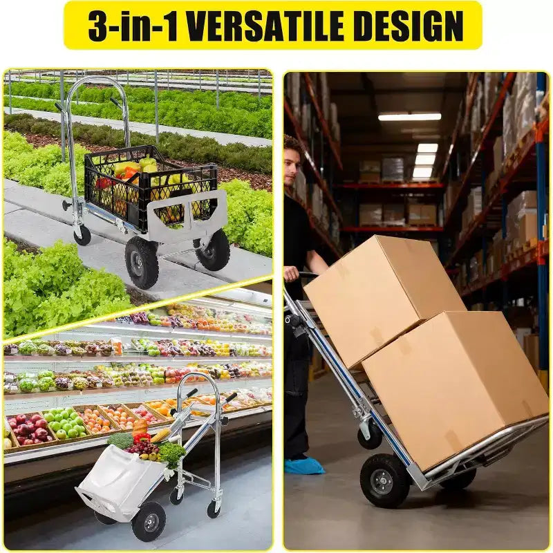 Convertible Hand Truck and Platform Cart, 700 lbs Capacity