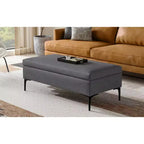 Pouf poggiapiedi rettangolare grande da 122 cm con contenitore e coperchio sollevabile