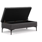 Pouf poggiapiedi rettangolare grande da 122 cm con contenitore e coperchio sollevabile