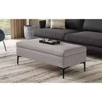 Pouf poggiapiedi rettangolare grande da 122 cm con contenitore e coperchio sollevabile