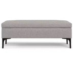 Pouf poggiapiedi rettangolare grande da 122 cm con contenitore e coperchio sollevabile