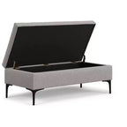 Pouf poggiapiedi rettangolare grande da 122 cm con contenitore e coperchio sollevabile