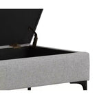 Pouf poggiapiedi rettangolare grande da 122 cm con contenitore e coperchio sollevabile