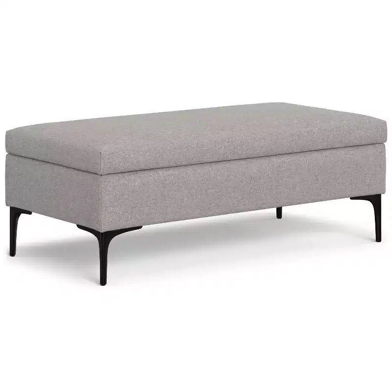 Lilah 48 inch Wide Mid Century Modern Rectangle Large Coffee Table Storage Ottoman with Lift up Lid
