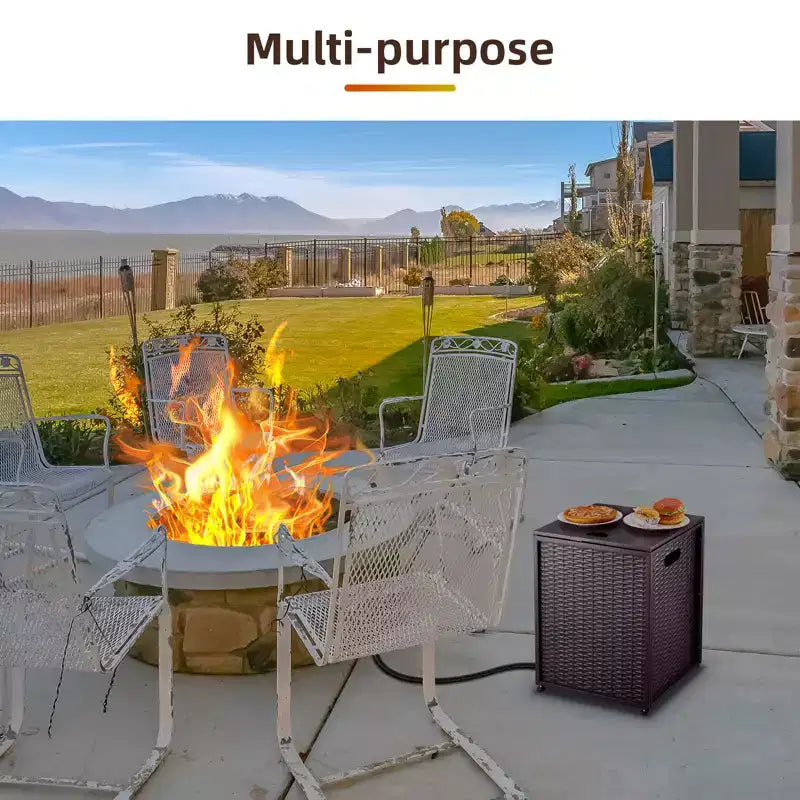 Outdoor Gas Cylinder Storage Table with Flat Top
