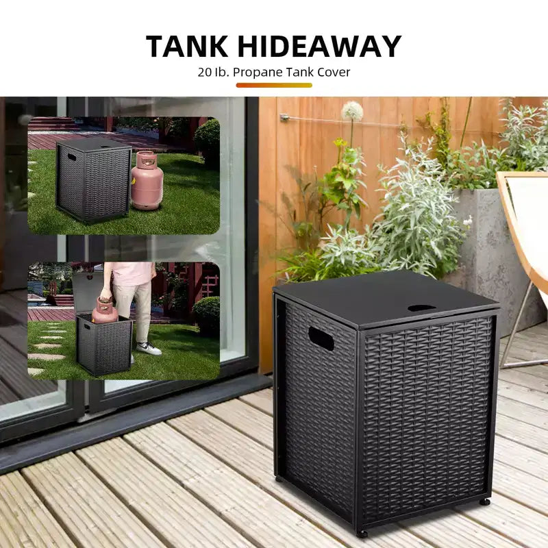 Outdoor Gas Cylinder Storage Table with Flat Top