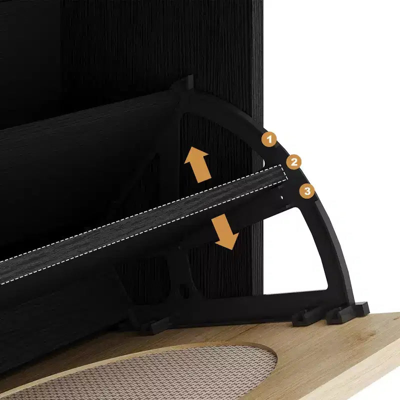 Shoe Cabinet with 3 Flip-Out Drawers and Adjustable Shelves, Narrow Free-Standing Storage for Entryway