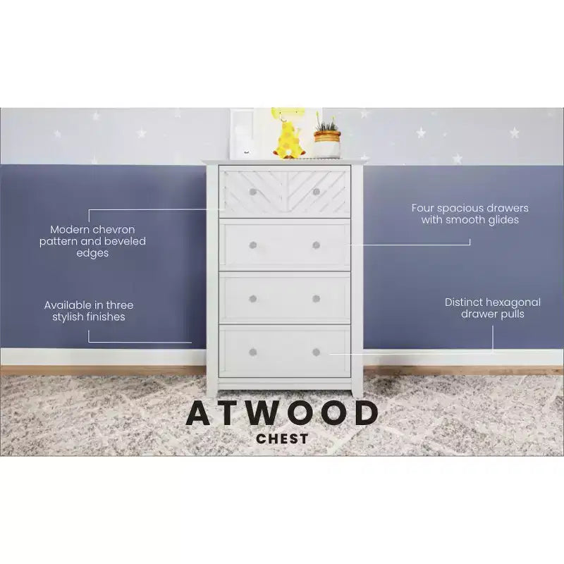 4-Drawer Dresser for Nursery or Bedroom