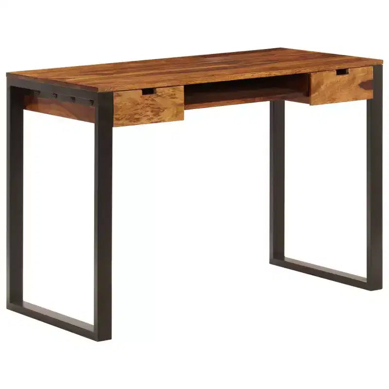 vidaXL Desk 43.3x21.7x30.7 Solid Acacia Wood and Steel
