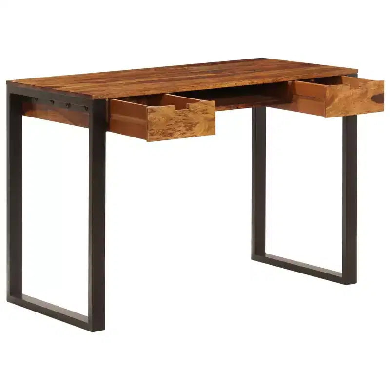 Solid Acacia Wood and Steel Desk 43.3x21.7x30.7"