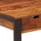 Scrivania in legno massello di acacia e acciaio 110x55x78 cm