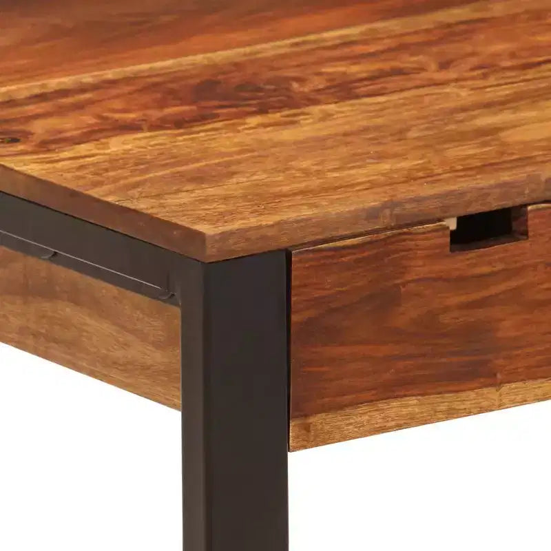 Solid Acacia Wood and Steel Desk 43.3x21.7x30.7"