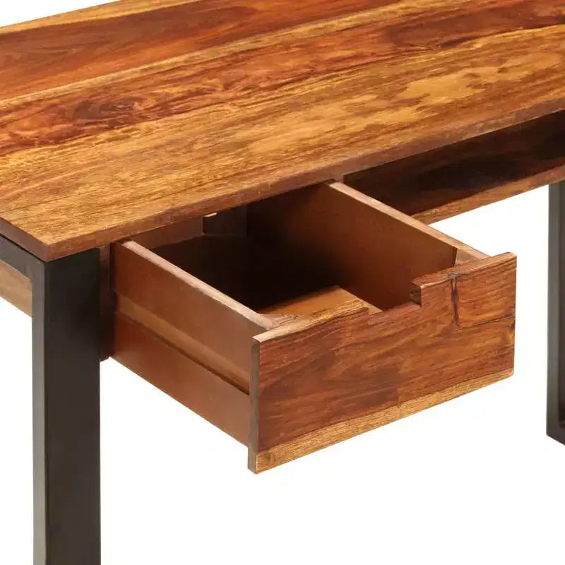 Solid Acacia Wood and Steel Desk 43.3x21.7x30.7"