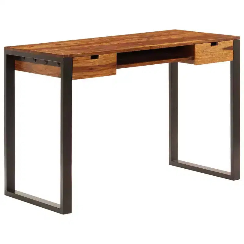 Solid Acacia Wood and Steel Desk 43.3x21.7x30.7"