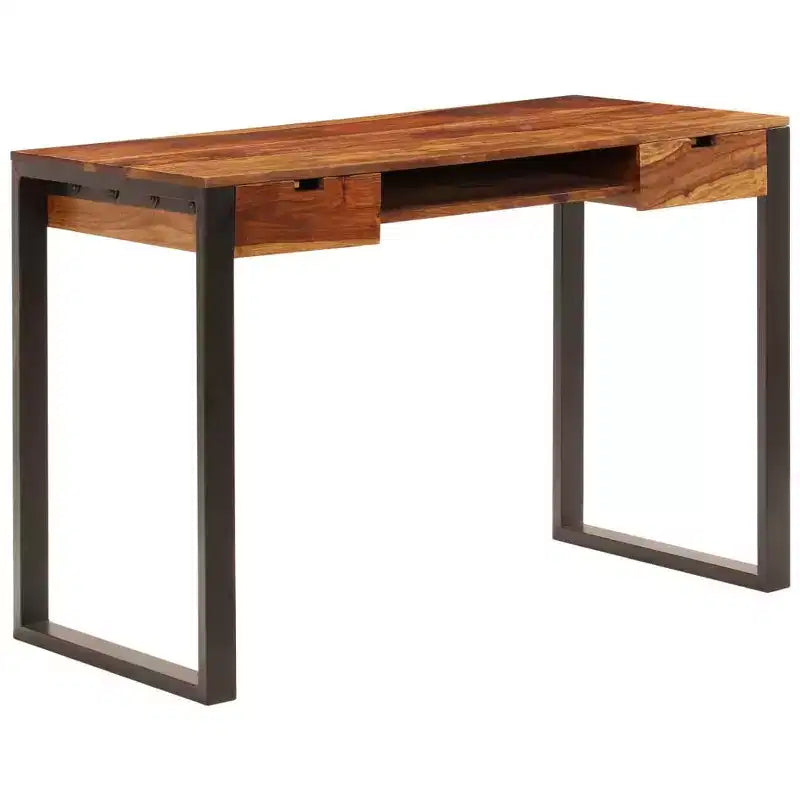 Solid Acacia Wood and Steel Desk 43.3x21.7x30.7"