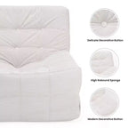 Poltrona a sacco gigante con pouf – Sedia lounge da pavimento in memory foam per soggiorno, beige