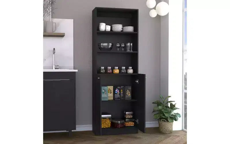 3-Tier Bookshelf with 2 Doors – Open & Closed Storage, Vertical Bookcase