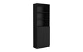 3-Tier Bookshelf with 2 Doors – Open & Closed Storage, Vertical Bookcase
