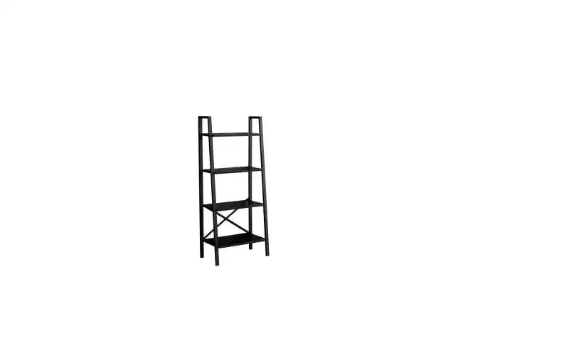 TUYOHW 4-Tier Modern Ladder Bookshelves,Open Bookshelf,Wood Shelf Book Racks,Metal Frame Bookcases for Small Space,Living Room,Office