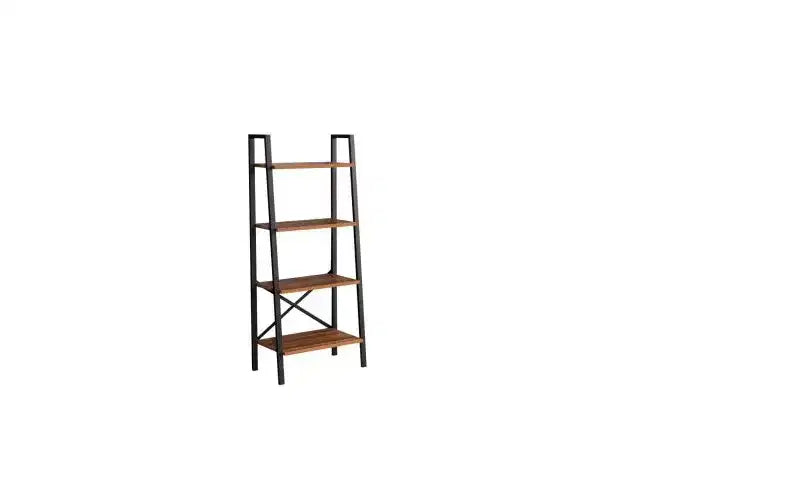 4-Tier Ladder Bookshelf with Metal Frame